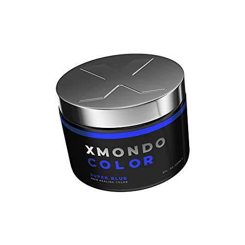 XMONDO Color Super Blue Hair Healing Semi Permanent Color | Vegan Formula with Hyaluronic Acid to Retain Moisture, Vegetable Proteins to Revitalize, and Bond Building Technology, 8 Fl Oz 1-Pack