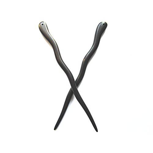 Myhsmooth Zz-bg-charming 2 Count Hair Sticks Natural Ebony (Black Sandalwood) Handmade Carved Hair Clip Shawl Hair Pins Pack of 2 Pcs :Charming