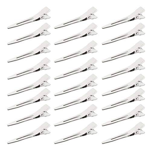 50 Pcs Alligator Curl Clips, Bantoye 1.8 Inch Single Prong Clips Hair Accessories for Hair Styling, Hair Coloring, Silver