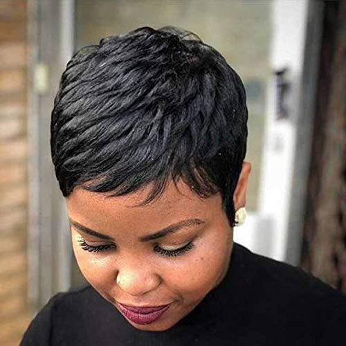Short Black Pixie Cuts Hair Wigs African American Short Black Wig Female Hairstyles (9627-g)