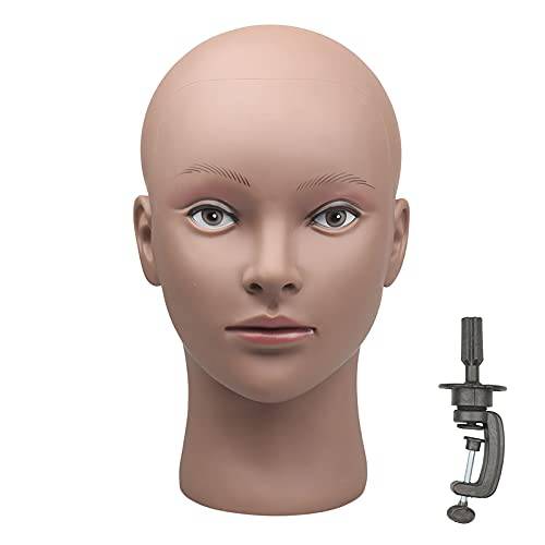 MEAHUS,Black Mannequin Head For Wigs Manikin Head For Wig Making Bald Mannequin Head For Wigs With Stand Wig Head
