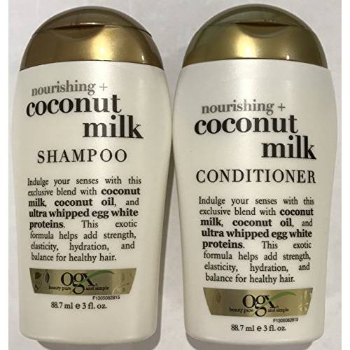 Ogx Nourishing Coconut Milk Shampoo & Conditioner Travel Size - 3 Oz. Each