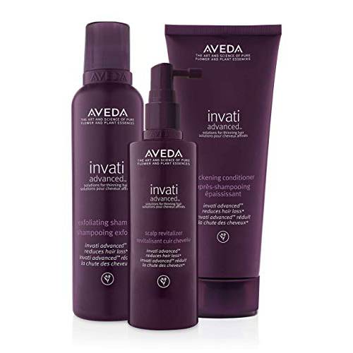 Aveda Invati Advanced Shampoo 6.7 Ounce, Conditioner Scalp Revitalizer 5 Ounce, Lavender, 1 Count, 11.7 Ounce