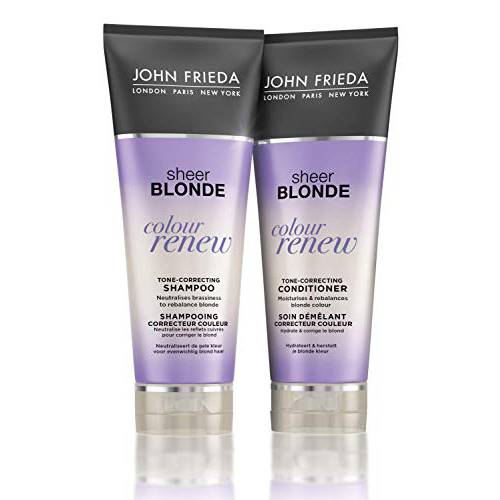John Frieda Sheer Blonde Colour Renew Tone-Correcting, DUO set Shampoo + Conditioner, 8.45 Ounce, 1 each