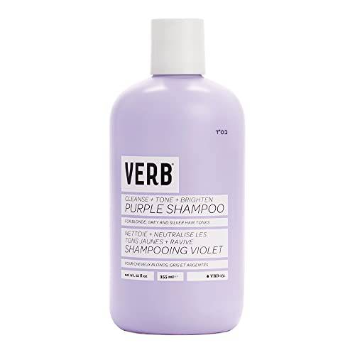 Verb Purple Shampoo - Vegan Toning Shampoo for Blonde, Grey and Silver Hair - Sulfate Free and Paraben Free - Purple Color Corrector to Reduce Yellow Brassy Tones