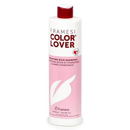 Framesi Color Lover Moisture Rich Shampoo, Sulfate Free Shampoo with Quinoa and Aloe Vera, Color Treated Hair