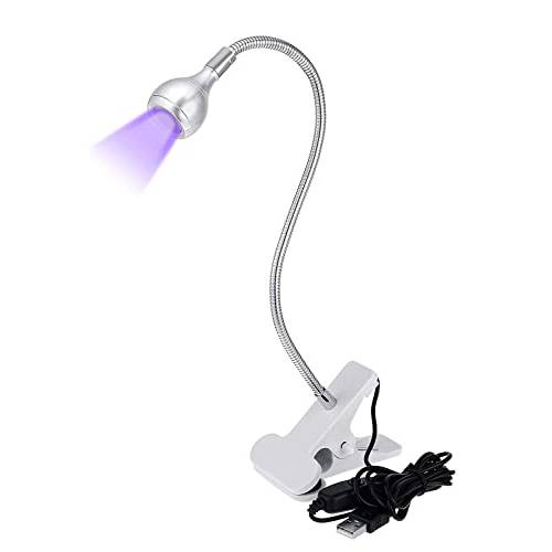 395nm 3W UV LED Light with UV Protection Gloves, Flexible Gooseneck Lamp, 5V USB Input UV LED Lamp Nail Lamp for Gel Nails and Ultraviolet Curing(Black)…