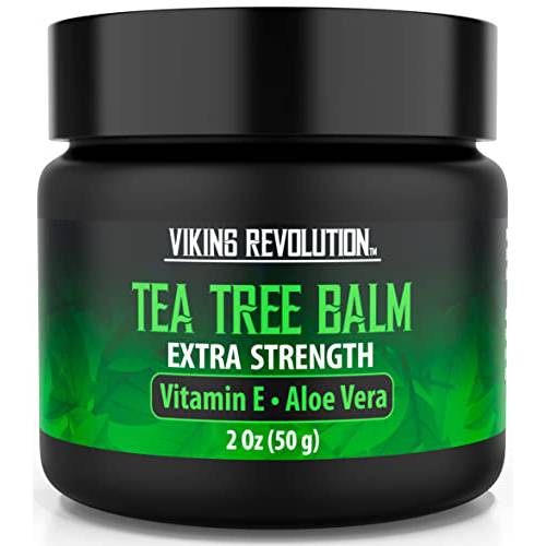 Viking Revolution Tea Tree Oil Cream- Super Balm Athletes Foot Cream- Perfect Treatment for Eczema, Jock Itch, Ringworm, and Nail Treatment- Also Soothes Itchy, Scaly and Cracked Skin