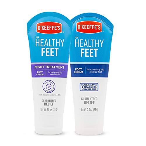 O’Keeffe’s Healthy Feet Foot Cream, 3 Ounce Tube and Night Treatment Foot Cream, 3 Ounce Tube