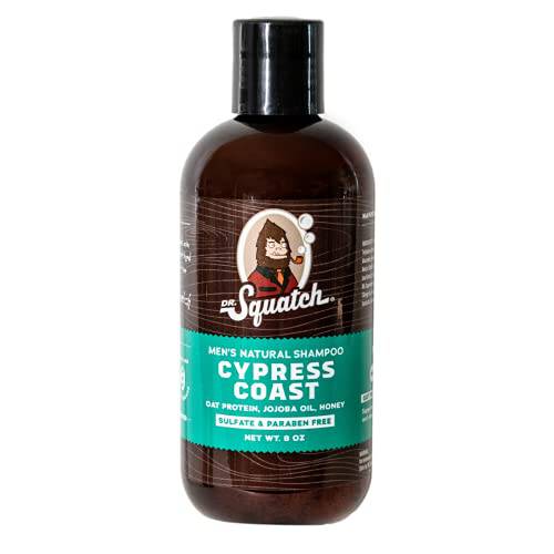 Dr. Squatch Cypress Coast Shampoo for Men - Keep Hair Looking Full, Healthy, Hydrated - Naturally Sourced and Moisturizing Men’s Shampoo