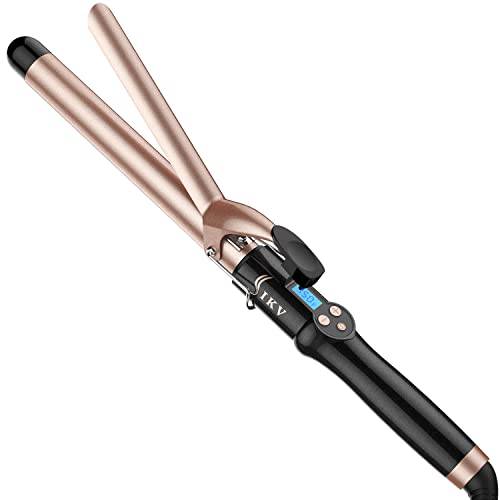 1 Inch Extra Long Barrel Curling Iron, Ceramic Tourmaline Curling Wand Professional Dual Voltage