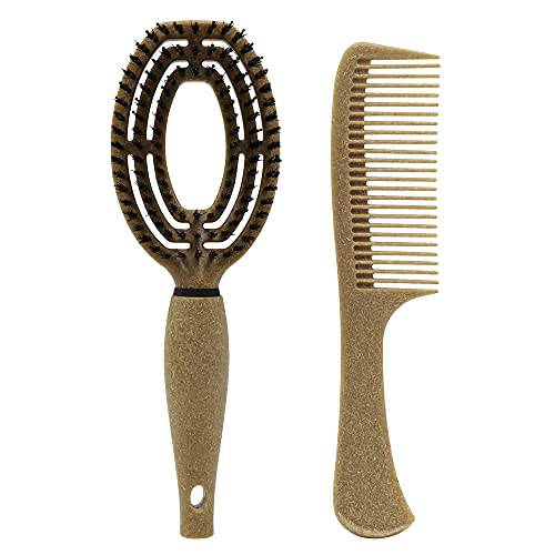 Vent Hair Brush Comb Set Coconut-fiber Hair Brush Set by Glammie