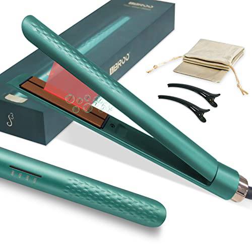 IBROO Ceramic Hair Straightener and Curler, Triple Care by Infrared, Negative Ion, Argan Oil & Keratin, Flat Iron Curling Iron in One, No Damage Styling Tools, Safe Dual Voltage Straightening Irons