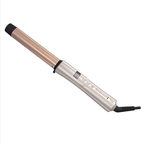 REMINGTON Shine Therapy Argan Oil & Keratin Infused 1 Inch Straight Barrel Curling Wand for Loose Waves, Includes Heat Glove