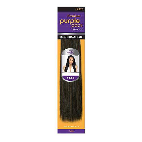 2-PACK DEALS Outre Human Hair Weave Premium Purple Pack Yaki (12, 1B)