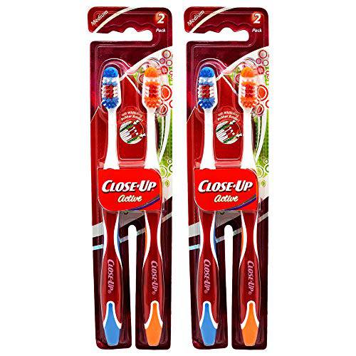 CLOSE-UP TOOTHBRUSH MED. ACTIVE 2-2 packs 4 brushes