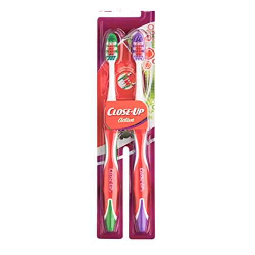 Close-up Active Toothbrush, with whitening rubber bristles, 2 pack