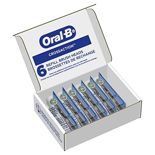 Oral-B CrossAction Electric Toothbrush Replacement Brush Heads, Black, 1 Count (Pack of 6)