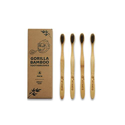 Gorilla Bamboo Toothbrush Adult 4 Pack