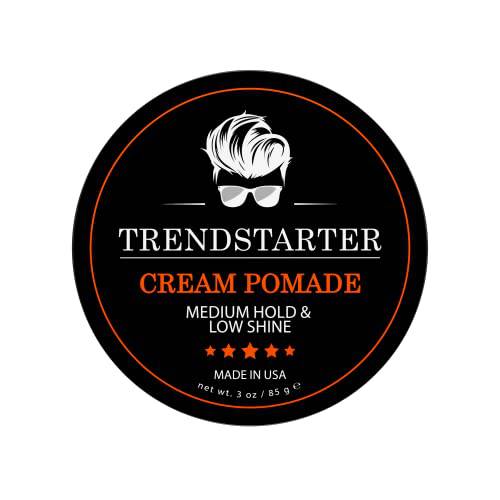 TRENDSTARTER - CREAM POMADE (4 OUNCE) - Medium Hold - Low Shine - Water-Based - All-Day Hold Premium Hair Styling Putty Products - Launched Spring 2022
