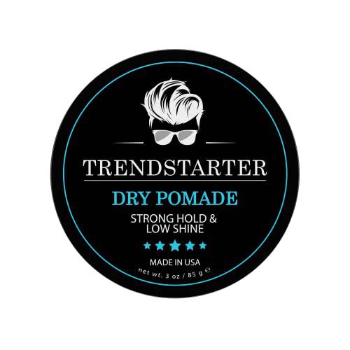 TRENDSTARTER - DRY POMADE (4 OUNCE) - Strong Hold - Low Shine - Water-Based Gel Type Pomade - All-Day Hold Premium Hair Styling Products - Launched Spring 2022