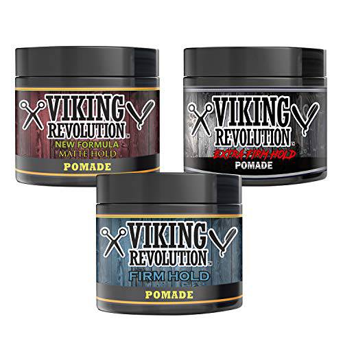 Viking Revolution Extreme Hold Pomade for Men – Style & Finish Your Hair (3 Pack)