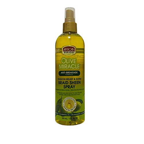 African Pride Olive Miracle Braid Sheen Spray-12 fl oz (355 ml)