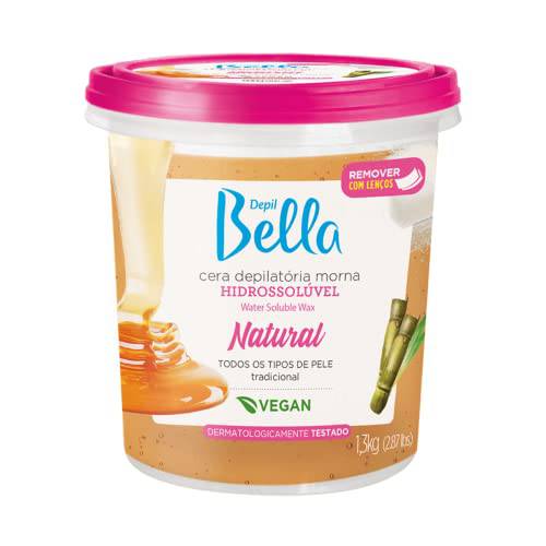 Depil Bella Paste Full Body Sugar Natural Wax Hair removal, professional or personal use, 100% natural, vegan, Organic, for all skin types, (1300g)