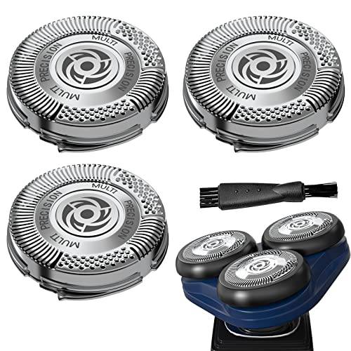 SH50 Replacement Heads for Philips Norelco Electric Shavers Razor Series 5000,AquaTouch (S5xxx), PowerTouch (PT8xx, PT7xx) OEM MultiPrecision Shaving Blades SH50/52 Replacement Heads 3PACK