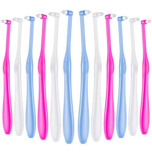 12 Pieces Tufted Toothbrush End-Tuft Tapered Trim Toothbrush Soft Trim Toothbrush Single Compact Interdental Interspace Brush