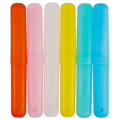 Maggift Travel Toothbrush Case Holder pack of 6 Portable Toothbrush Storage assorted color
