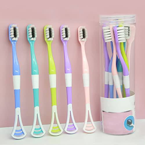 2 in 1 Soft Toothbrush with Tongue Scraper Cleaner,8 Pack Ultra Soft Bristle for Extra Protection Gum Care, Healthy Oral Care, Easy to Use, Help Fight Bad Breath, 100% BPA Free, Perfect for Adults