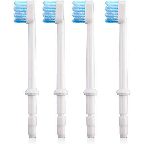 Replacement Standard Brush Heads Dental Water Jet Nozzle Accessories for Waterpik Water Flossers (Like WP-100) and Other Oral Irrigators (4 Pieces)
