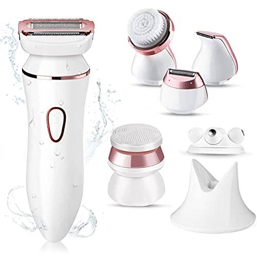 CLEVER BRIGHT Electric Razors for Women IPX7 Waterproof 6 in 1 Electric Shaver for Women Painless Body Hair Removal Bikini Trimmer for Legs Underarms and Bikini AreaRechargeable Cordless Wet/Dry