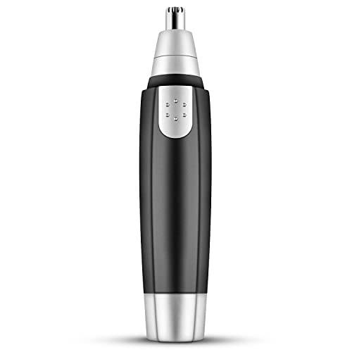 Five Brother Bundles Nose and Ear Hair Trimmer. Portable Electric Professional Painless Eyebrow & Facial Hair Trimmer for Men and Woman. Dual Edge Blades for Easy Cleansing. Black., White (w1)
