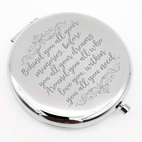 Inspirational Personalized Travel Pocket Compact Pocket Makeup Mirror Gift for Best Friend Sister Birthday Graduation