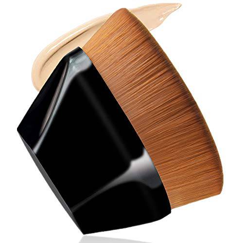 Focuschic Seamless Foundation Brush Suitable for Mixed Liquid, Cream or Powder Cosmetics No Trace Synthetic Makeup Brush with Storage Box (Black)