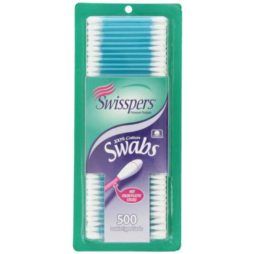 Swisspers Hot Colored Swab-500 ct (Color May Vary)