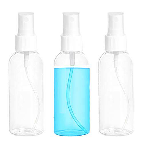 ZEJIA 2.7oz Fine Mist Clear Spray Bottles Refillable & Reusable Empty Plastic Travel Bottle for Essential Oils, Travel, Perfumes (80ml-3pcs, Clear)