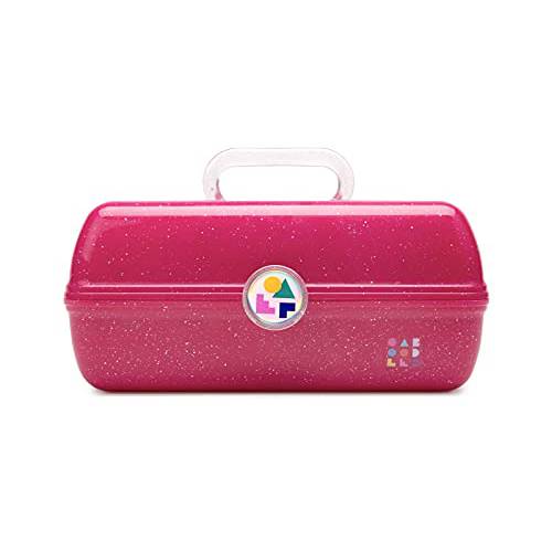 Caboodles On-The-Go Girl - Shooting Star | Cosmetic Organizer, Make-up & Accessory Case, Deep Pink Sparkle