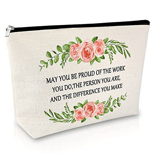 Thank You Gift Makeup Bags Inspirational Gift for Women Cosmetic Bag Appreciation for Employee Volunteer Coworker Leaving Gift Birthday Gift for Her Christmas Gift Travel Cosmetic Pouch