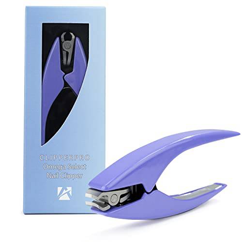 Clipperpro Omega Fingernail Clipper - Senior Finger Nail Clippers for Women and Men | Ergonomic Nail Cutter Clipper with 180 Degree Swivel Head | Sharp, Durable Thick Nail Clippers