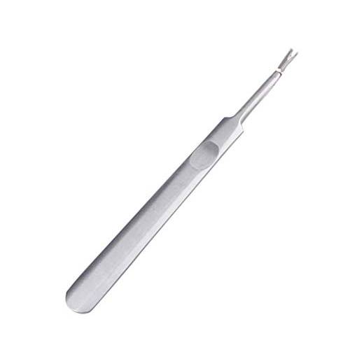 Stainless Steel Cuticle Pusher Trimmer Remover Metal Cuticle Pusher Remover Dead Skin Fork Manicure Pedicure Salon Trimmer Scissors Practical Nail Art Manicure Tool (Silver)
