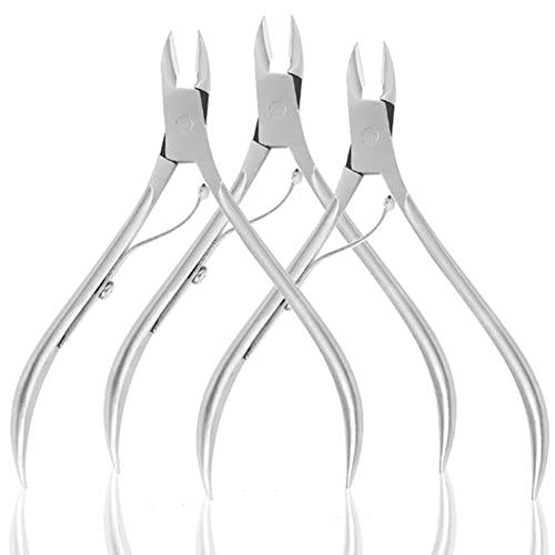 3Packs Cuticle Nippers Profesional Cuticle Trimmer Cuticle Cutter,Cuticle Remover Nippers Nail Cuticle Tools Stainless Steel Nail Clippers Manicure Tool for Fingernails Cuticle Cutters For Nails Kit