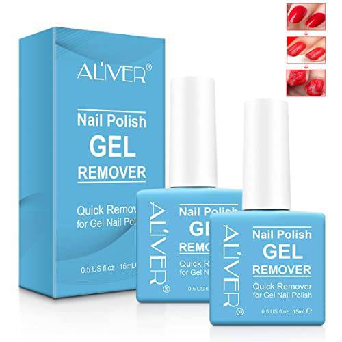 Gel Nail Polish Remover 2PCS, Quick Nail Gel Remover In 3-6 Minutes, Magic Remove Gel Polish No Need For Foil, Soaking Or Wrapping DIY
