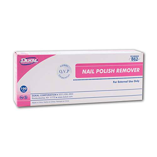 Dukal Nail Polish Remover Pads. Pack of 100 Acetone Free Remover Wipes. 2-ply Saturated Pads. Cleansing Pads. Nail Wipes. Nail Gel Remover Pads. Individually Packaged, 862