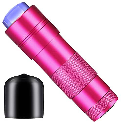 Christmas Gift for Women UV Light for Nails Handheld Mini with Silicone Head Portable Dryer Light Nail Press Flashlight Tool for Girl Women Nail Stamping (Rose Red)