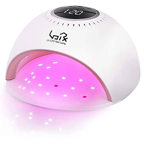 Urvoix UV LED Nail Lamp - 84W Nail Dryer Gel Nail Polish UV Light for Gel Polish, Professional Salon Curing Lamp with 3 Timers Touch Control, LCD Display, Auto-Sensing, Reduce Blackening Light