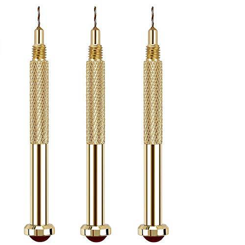 VictorieLei Nail Drill Pack of 3 for Dangle Charm Art Piercing Tool, Gold Hand Drills for Jewelry Rings for Tips, Acrylic, Gels and Decorations