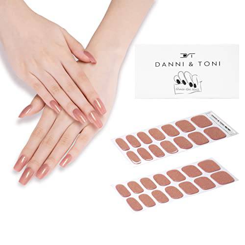 DANNI & TONI Semi Cured Gel Nail Strips (Everglow) Gel Nail Stickers/Wraps 28 Stickers